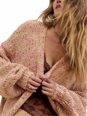Aerie Confetti Cardigan Sweater Medium